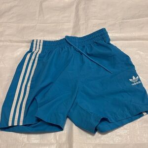 Adidas Bright Blue Shorts with White Stripes